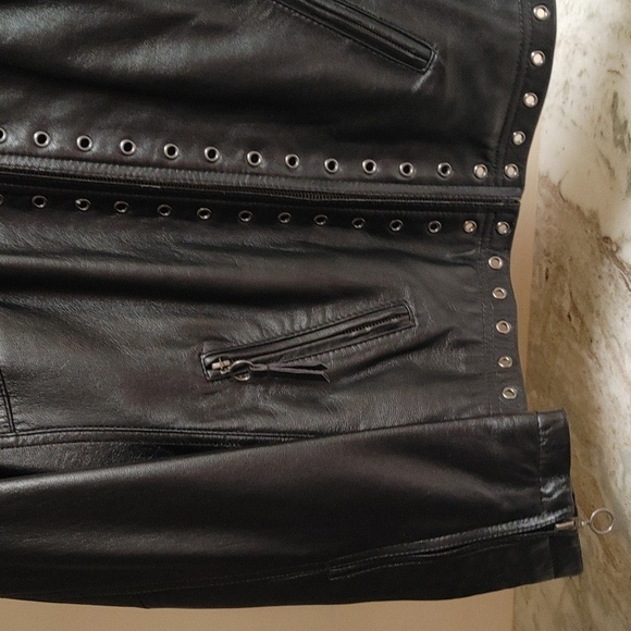 Bradley Black Leather Jacket Size PL - Picture 5 of 14